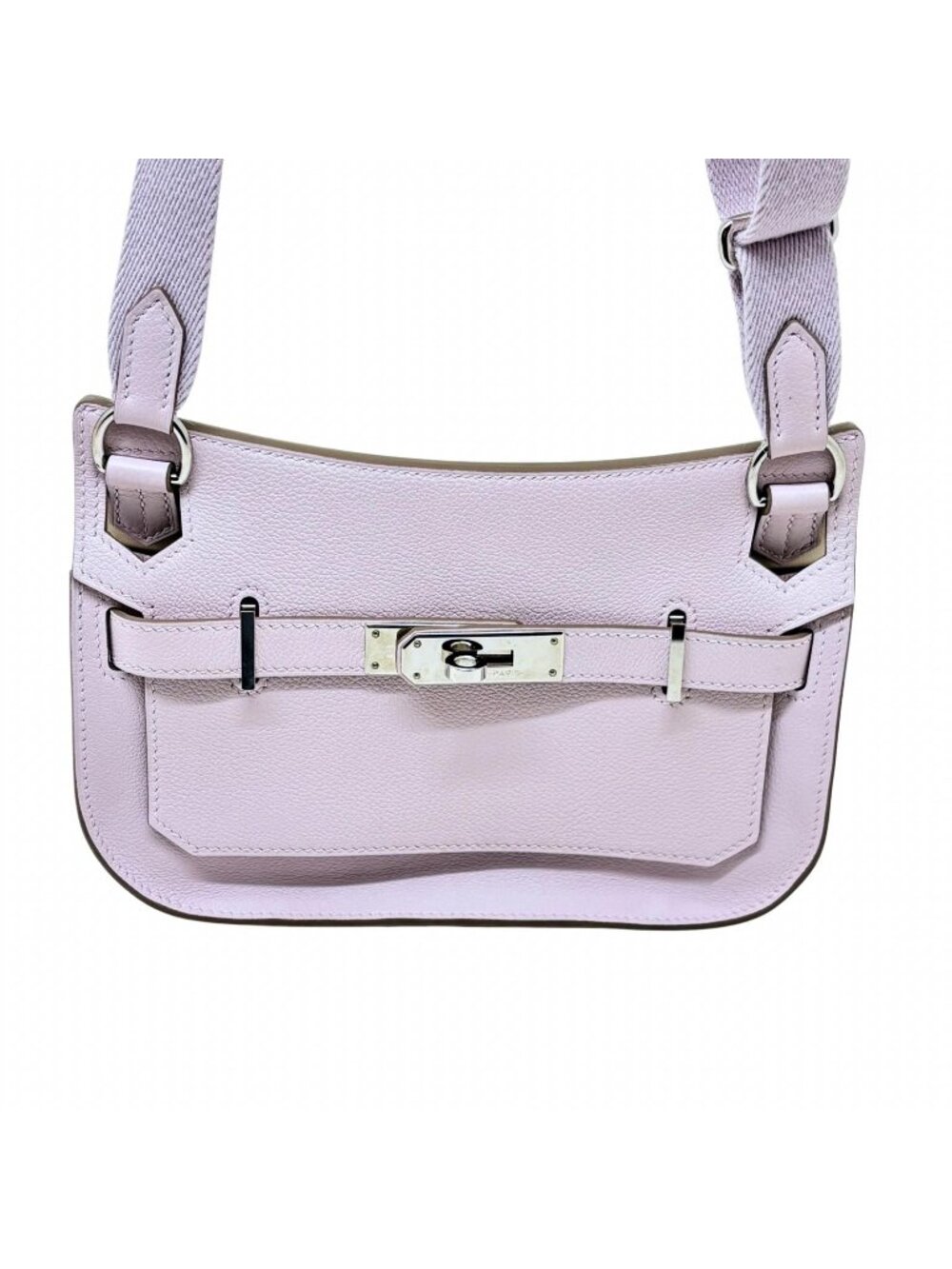 Hermes Jypsiere Mini Verso Mauve Pale Nata Silver Shoulder Bag Evercolor